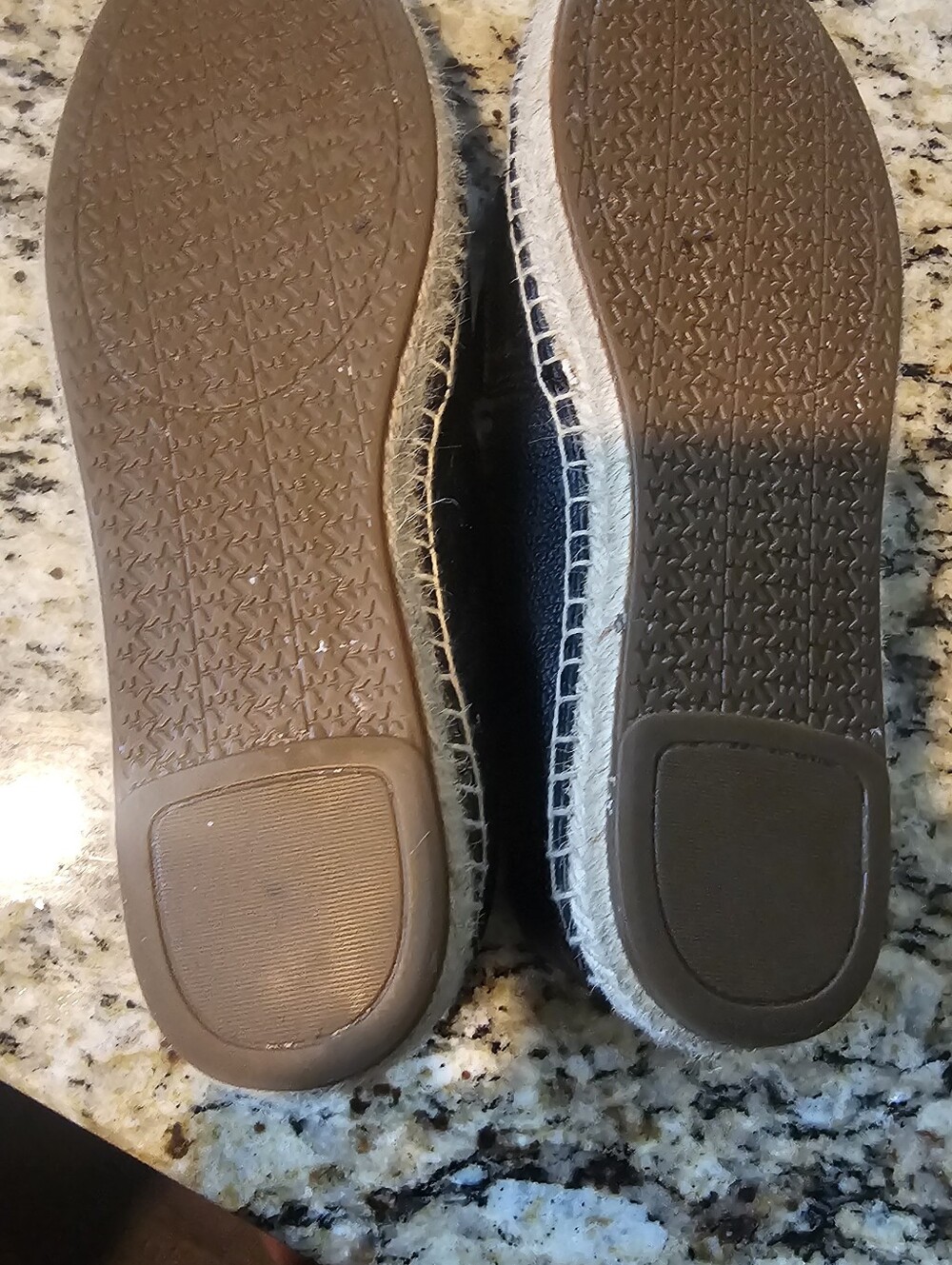 Michael Kors Black Leather Espadrille with Natural Jute Trim Size 5 - Picture 7 of 15
